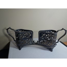 Vintage Silver Plated Salt and Pepper Holder 